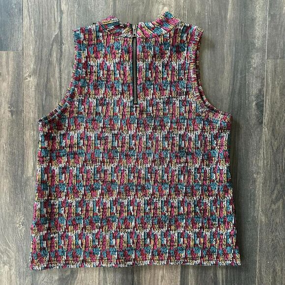 Anthropologie Akemi + Kin Petra Jacquard Top Chunky Knit Mock Neck Small Blouse - Picture 4 of 9